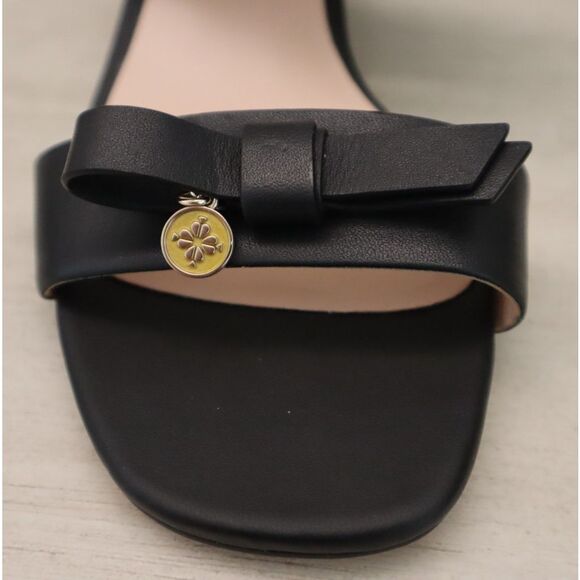 Kate Spade Women's Sz 7.5B Black Helena Two Band Bow Sandals w/Charms - Picture 11 of 16
